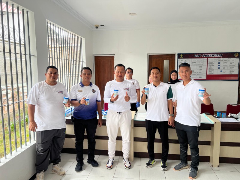 Rutan Kelas IIA Batam Laksanakan Tes Urine, Dukung Program P4GN dan Program Aksi Kemenimipas