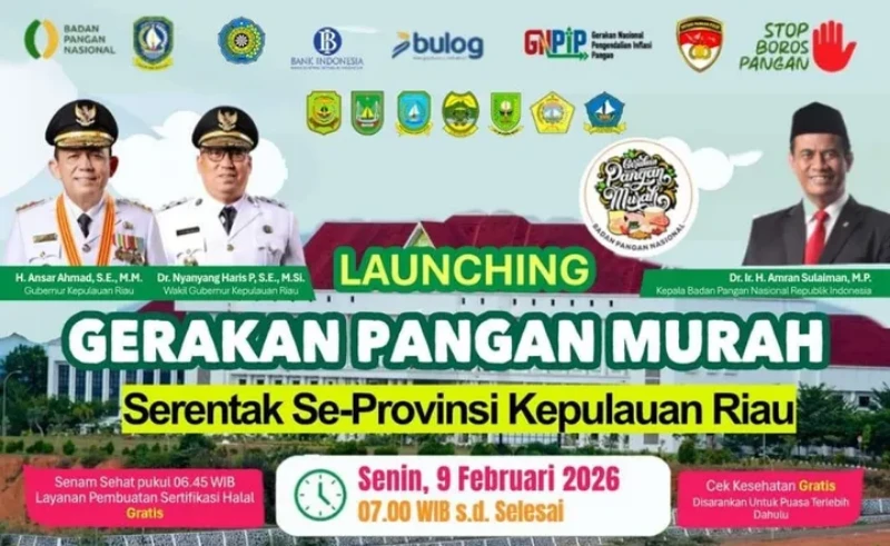 Gerakan Pangan Murah Serentak Se- Kepri, 9 Februari 2026, Ini Lokasinya