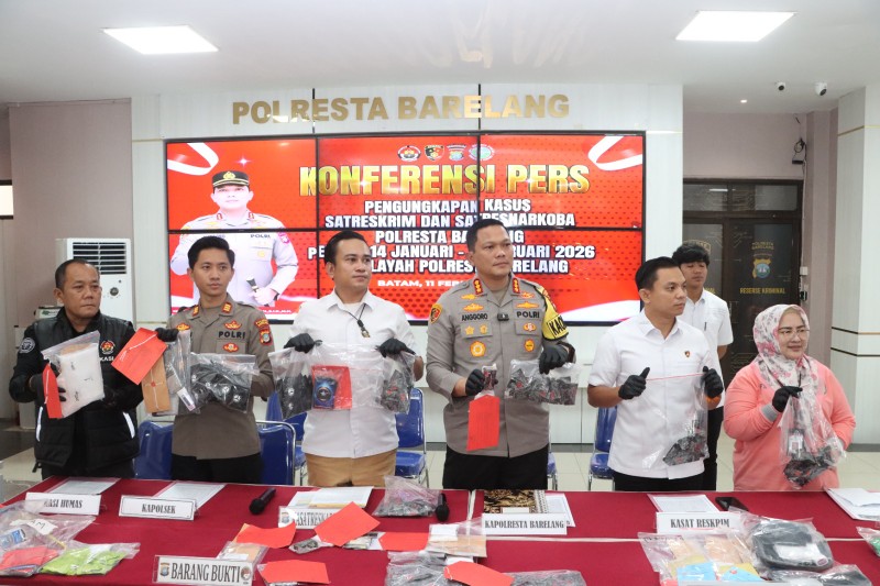 Kapolresta Barelang, Ungkap 12 Kasus Narkotika 19 Tersangka Diamankan