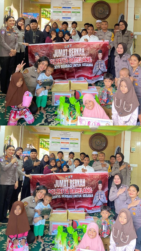 Polwan Polresta Barelang Tebar Kepedulian Melalui Kegiatan Jumat Berkah, di Panti Asuhan Yayasan Ridho Ilahi