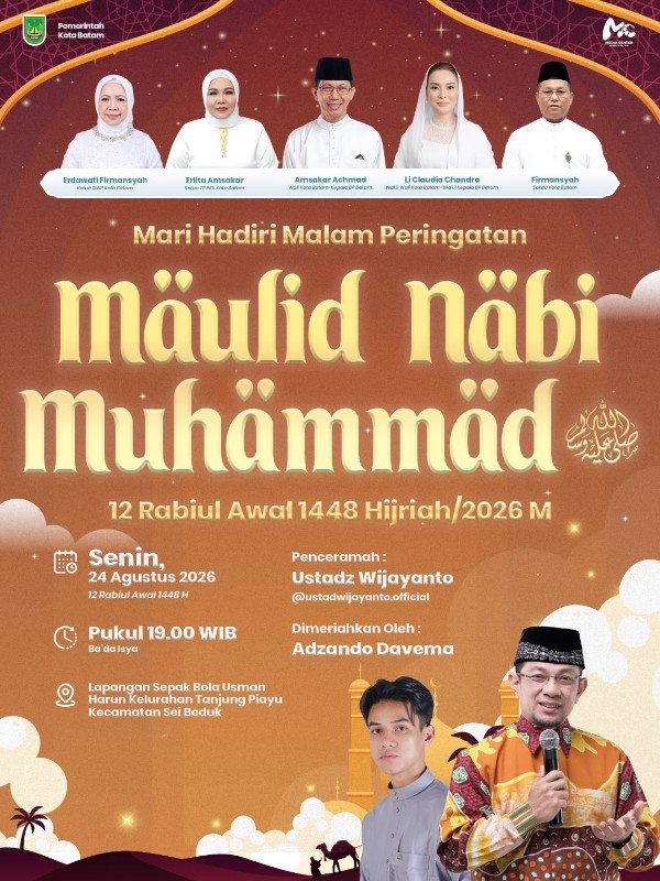 Pemko Batam Maulid Nabi 1448 H, Hadirkan Ustaz Wijayanto