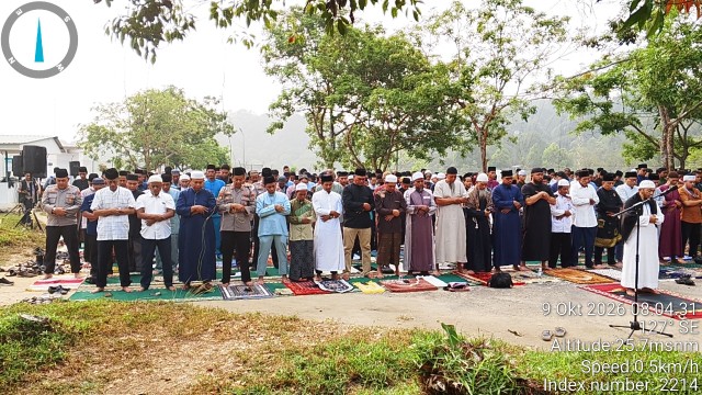 Polsek Nongsa Monitoring Pelaksanaan Sholat Istisqa’ Berjamaah di Waduk Nongsa