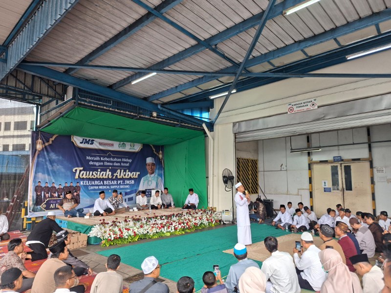 Polsek Sei Beduk Bersama Polresta Barelang Amankan Tausiyah Akbar di PT JMS